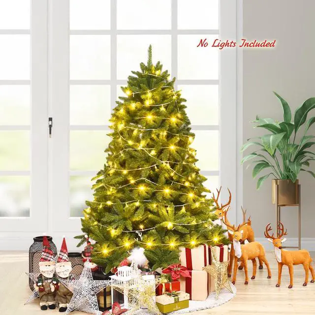 Alt view image 2 of 7 - Costway 5ft Artificial Christmas Fir Tree 600 Branch Tips