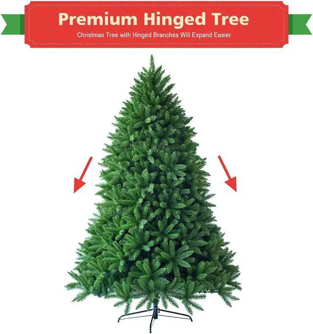 Alt view image 5 of 7 - Costway 5ft Artificial Christmas Fir Tree 600 Branch Tips