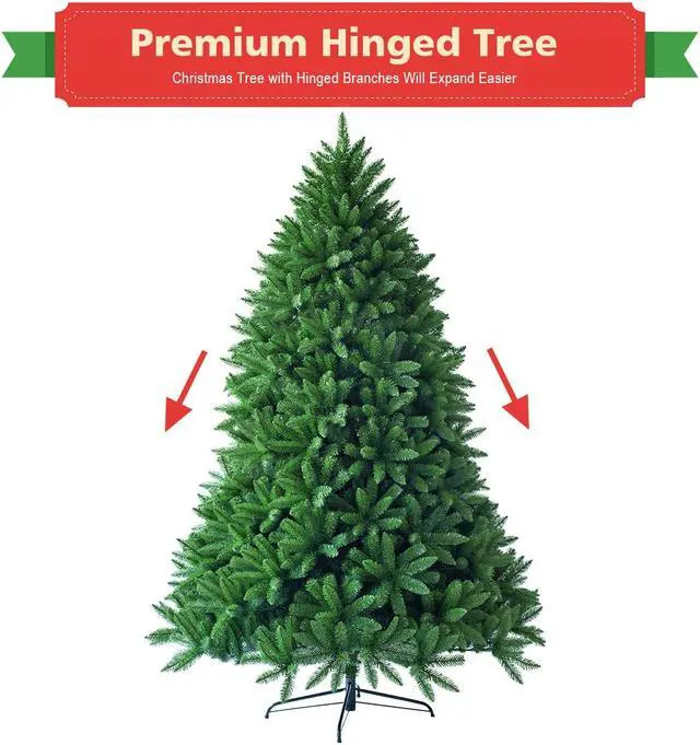 Alt view image 5 of 7 - Costway 7.5ft Artificial Christmas Fir Tree 1968 Branch Tips