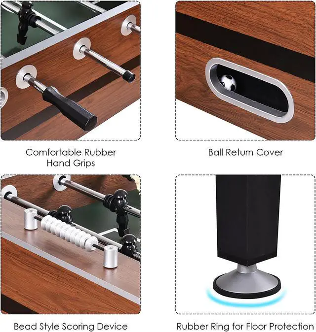 Alt view image 7 of 7 - Costway 54'' Foosball Soccer Table Competition Sized Football Arcade Indoor Game Room