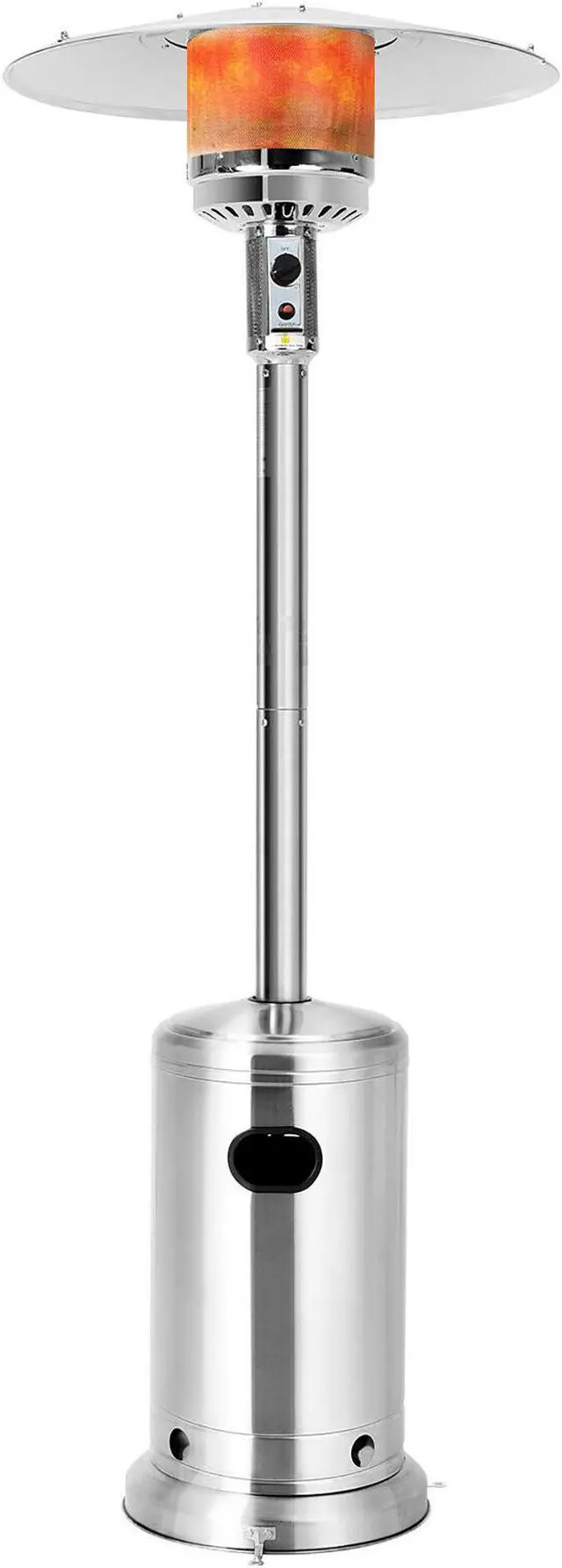 Main image of Costway 50000 BTU Propane Patio Heater Standing Steel with Wheels Silver