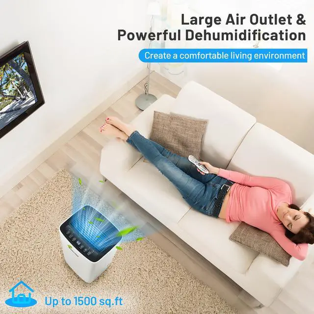 Alt view image 4 of 7 - Costway 30-Pint Portable Dehumidifier 1,500 Sq. ft Coverage Area