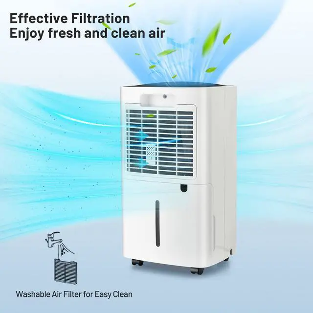 Alt view image 7 of 7 - Costway 30-Pint Portable Dehumidifier 1,500 Sq. ft Coverage Area