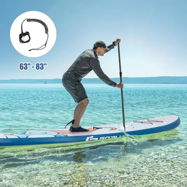 Alt view image 2 of 7 - Goplus 11' Inflatable Stand Up Paddle Board Surfboard W/Aluminum Paddle Pump Blue