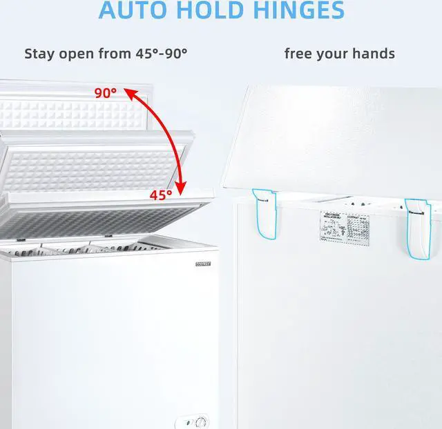 Alt view image 4 of 7 - Costway 5.2 Cu.ft Chest Freezer Upright Single Door Refrigerator w/ 3  Baskets