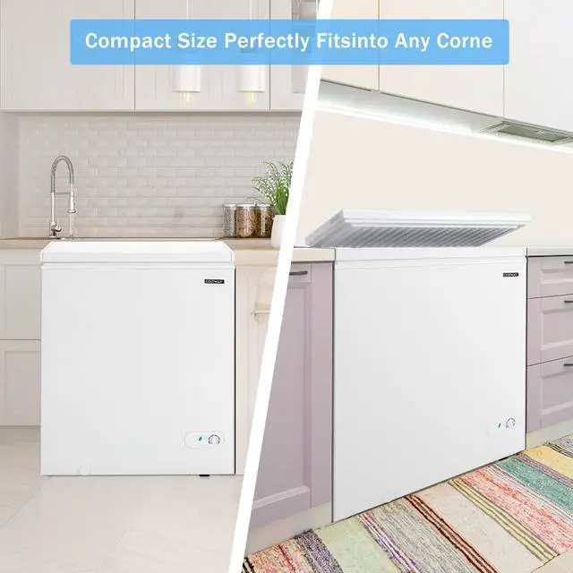 Alt view image 6 of 7 - Costway 5.2 Cu.ft Chest Freezer Upright Single Door Refrigerator w/ 3  Baskets