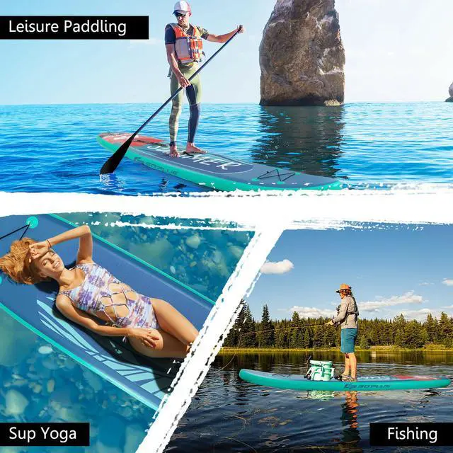 Alt view image 5 of 7 - Goplus 11ft Inflatable Stand Up Paddle Board with Backpack Leash Aluminum Paddle