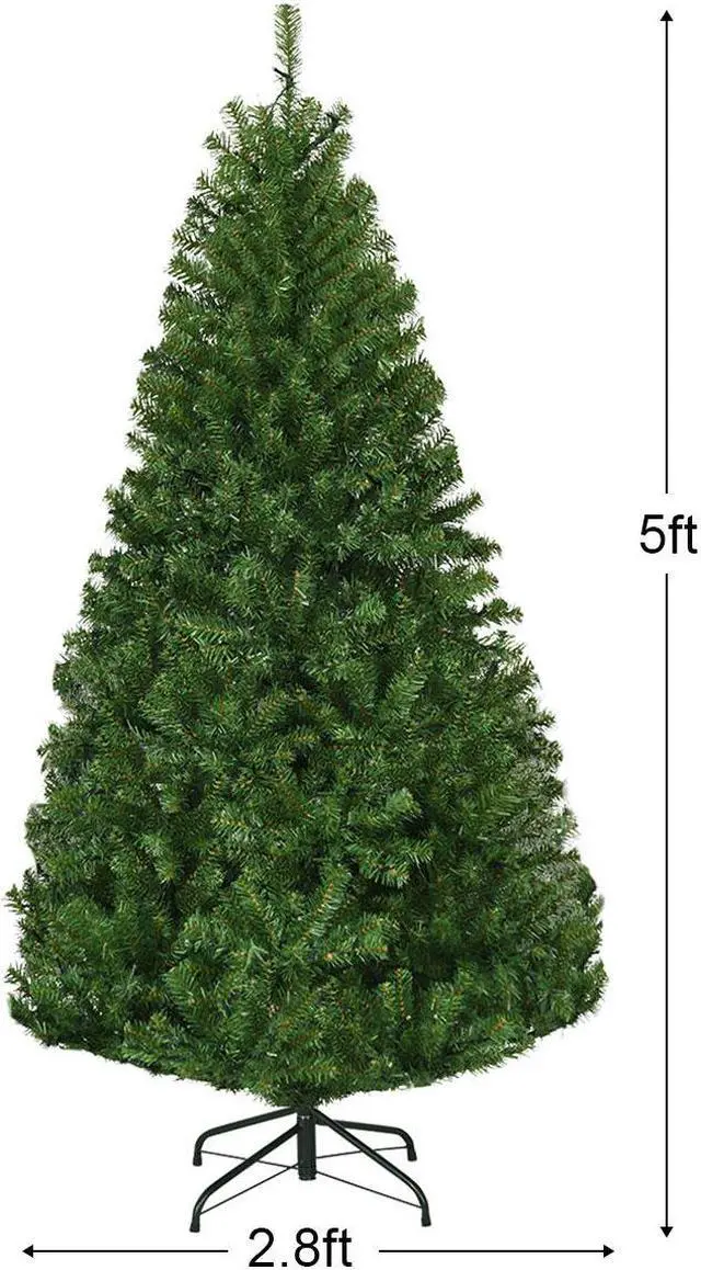 Alt view image 4 of 7 - Costway 5Ft Pre-Lit Artificial Christmas Tree Hinged 150 LED Lights
