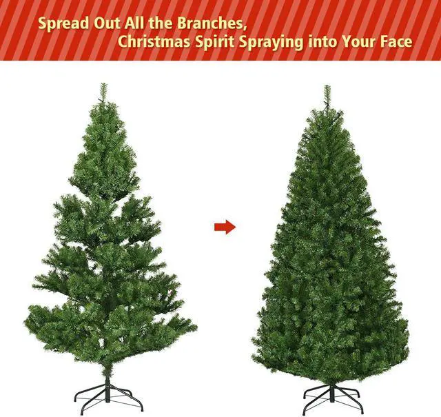 Alt view image 6 of 7 - Costway 5Ft Pre-Lit Artificial Christmas Tree Hinged 150 LED Lights