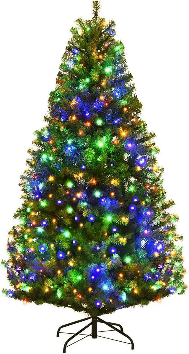 Alt view image 7 of 7 - Costway 5Ft Pre-Lit Artificial Christmas Tree Hinged 150 LED Lights