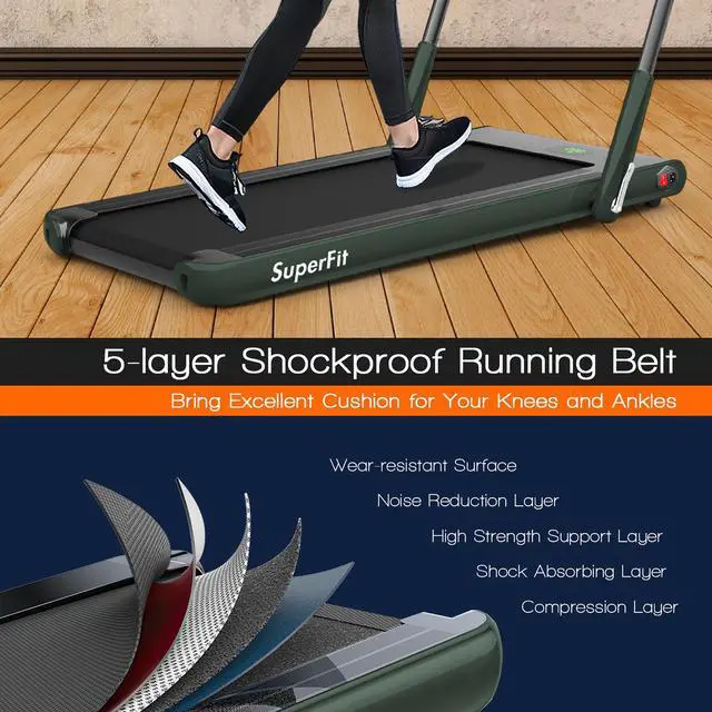 Alt view image 6 of 7 - 2.25HP 2 in 1 Folding Under Desk Treadmill W/Bluetooth Speaker Remote Control