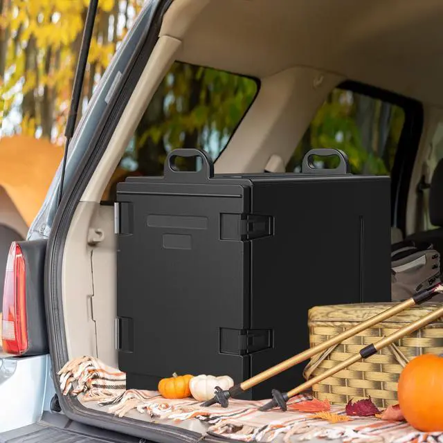 Alt view image 2 of 7 - Costway 4 Pack End-Loading Insulated Food Pan Carrier Hot Cold Black