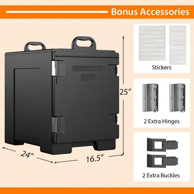 Alt view image 3 of 7 - Costway 4 Pack End-Loading Insulated Food Pan Carrier Hot Cold Black