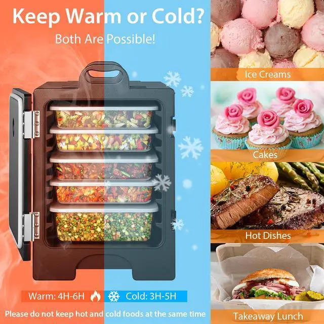 Alt view image 4 of 7 - Costway 4 Pack End-Loading Insulated Food Pan Carrier Hot Cold Black