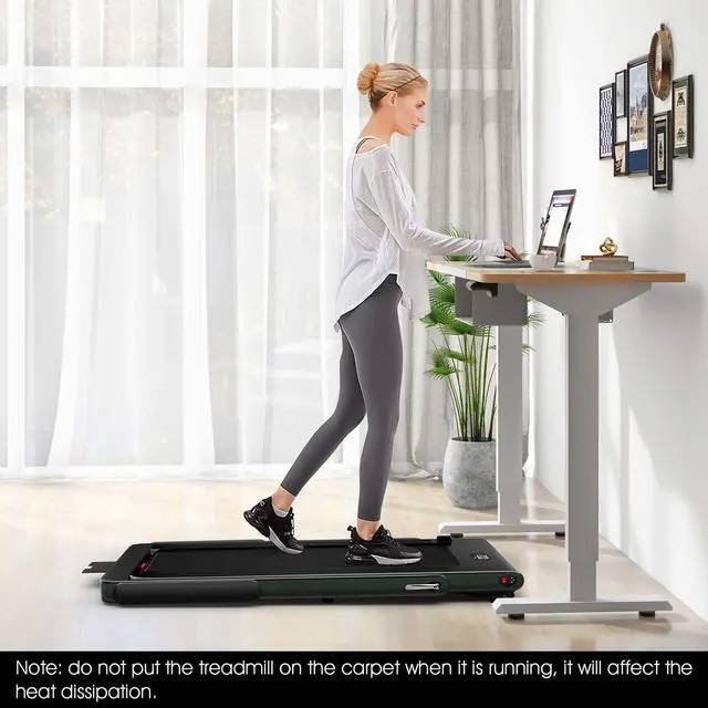 Alt view image 3 of 7 - 2.25HP 2 in 1 Jogging Machine Treadmill Dual Display W/Speaker Bluetooth