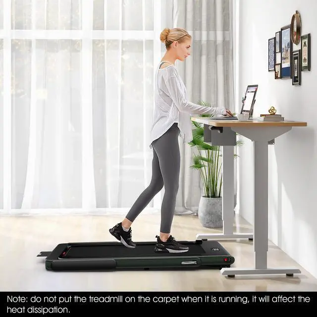 Alt view image 2 of 6 - 2.25HP 2 in 1 Folding Jogging Machine Treadmill Dual Display W/Speaker Bluetooth