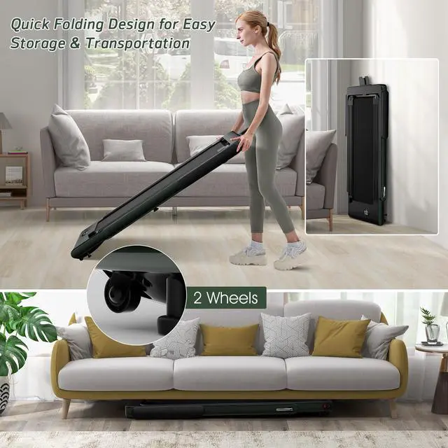 Alt view image 6 of 6 - 2.25HP 2 in 1 Folding Jogging Machine Treadmill Dual Display W/Speaker Bluetooth