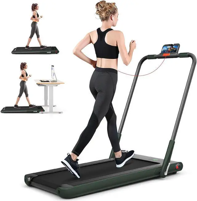 Main image of 2.25HP 2 in 1 Folding Under Desk Treadmill W/Bluetooth Speaker Remote Control