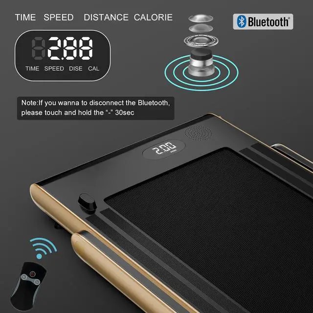 Alt view image 7 of 7 - 2.25HP 2 in 1 Treadmill W/APP Bluetooth Speaker Remote Control