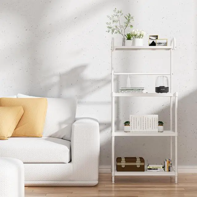 Alt view image 4 of 7 - Costway 4-Tier Baker's Rack Microwave Oven Rack Shelves Kitchen Storage Organizer Iron White