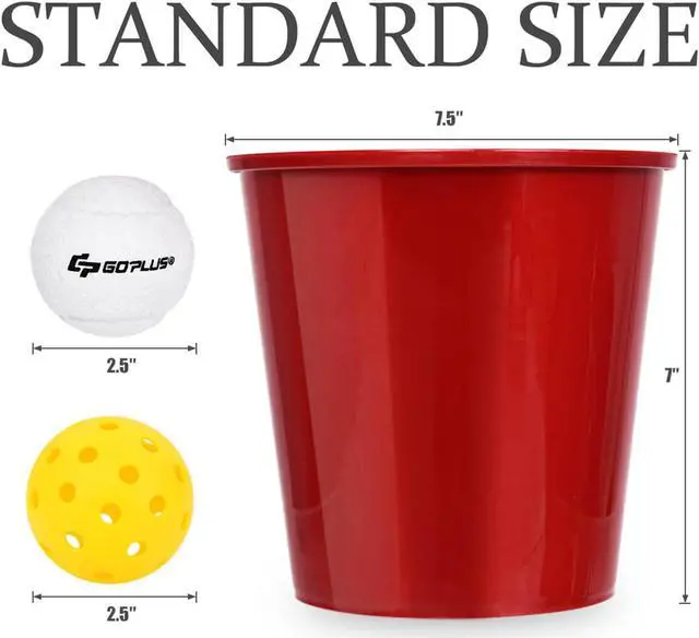 Alt view image 7 of 7 - Costway Yard Pong Giant Pong Game Set Carry Bag Outdoor Backyard Game