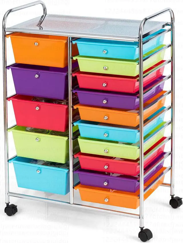 Main image of Costway  Rolling Storage Cart wIth 15 Drawers