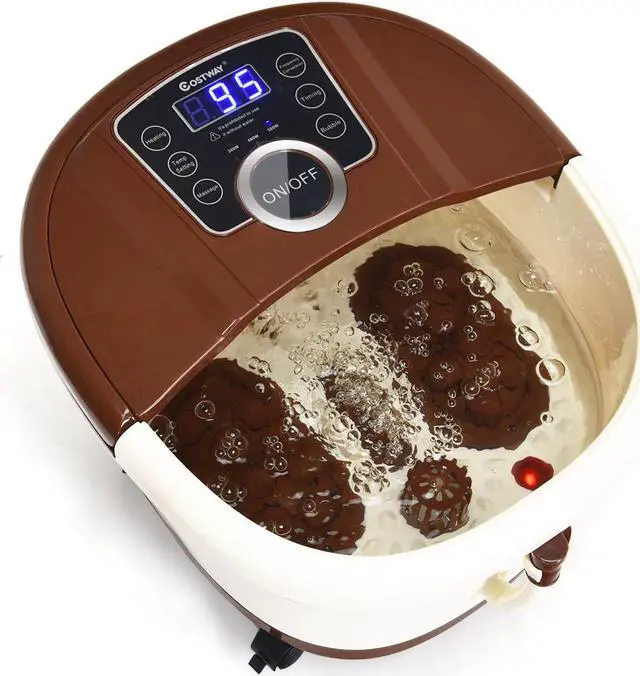 Main image of Costway Portable Electric Foot Spa Bath Shiatsu Roller Motorized Massager Fast Heating Brown