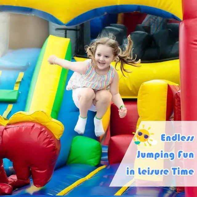 Alt view image 2 of 7 - Costway Kid Inflatable Bounce House Castle Moonwalk Playhouse Jumper Slide