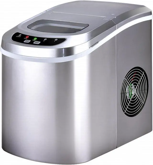 Main image of Costway Silver Portable Compact Electric Ice Maker Machine Mini Cube 26lb/Day
