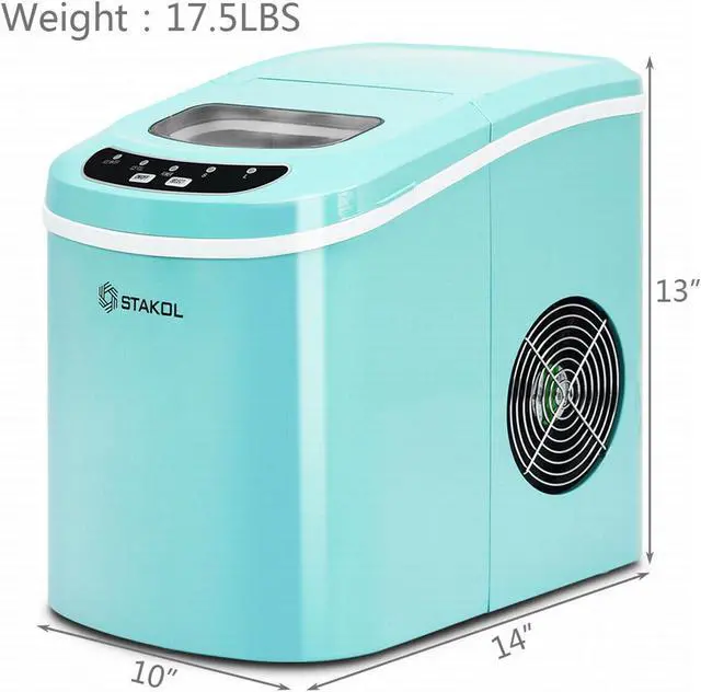 Alt view image 3 of 7 - Stakol Portable Compact Electric Ice Maker Machine Mini Cube 26lb/Day Mint Green