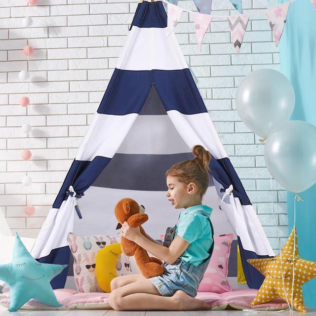 Alt view image 7 of 7 - 5' Play Tent Teepee Children Playhouse Sleeping Dome Portable Carry Bag