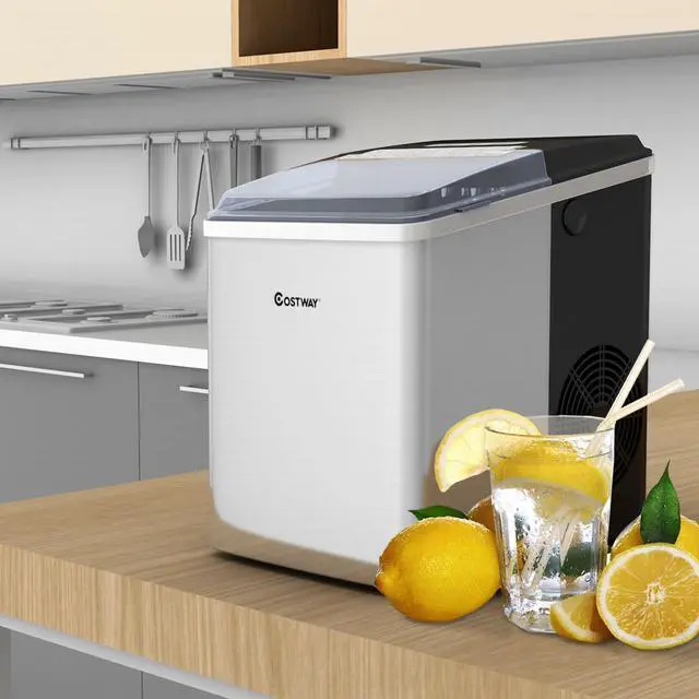 Alt view image 2 of 7 - Costway Stainless Steel Ice Maker Countertop 26Lbs/24H Self-Clean Function W/Scoop New