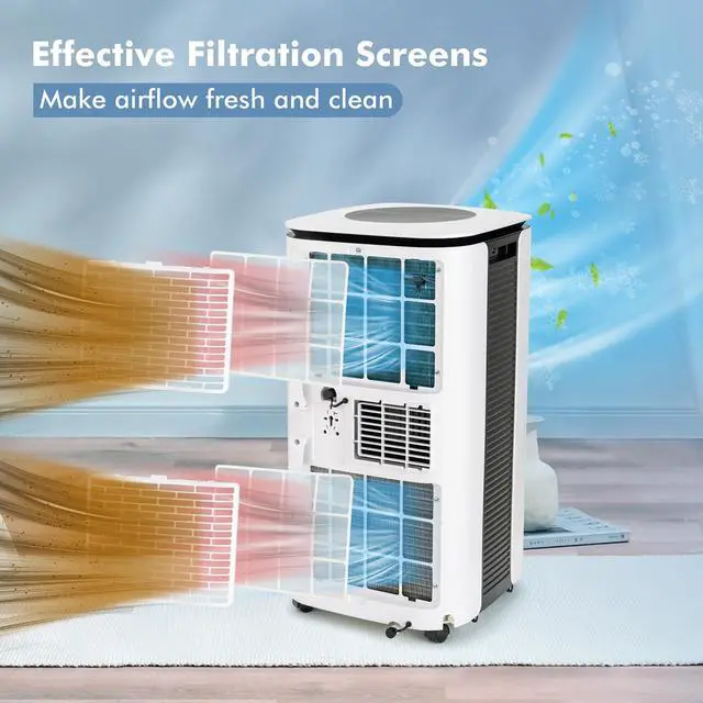 Alt view image 7 of 7 - Costway 6500 BTU (9000 BTU ASHRAE) Air Cooler 3 in 1 Portable Air Conditioner w/Fan & Dehumidifier