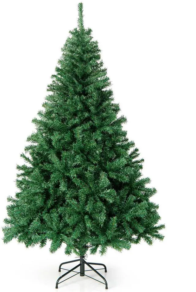 Alt view image 2 of 7 - Costway 6FT PVC Christmas Tree 1000 Tips Hinged Solid Metal Legs