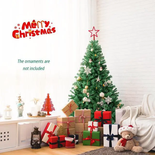 Alt view image 4 of 7 - Costway 6FT PVC Christmas Tree 1000 Tips Hinged Solid Metal Legs