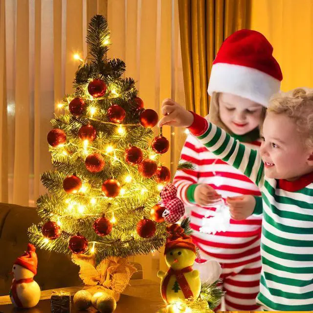 Alt view image 3 of 7 - Costway 3Ft Artificial PVC Christmas Tree Tabletop Season Decoration