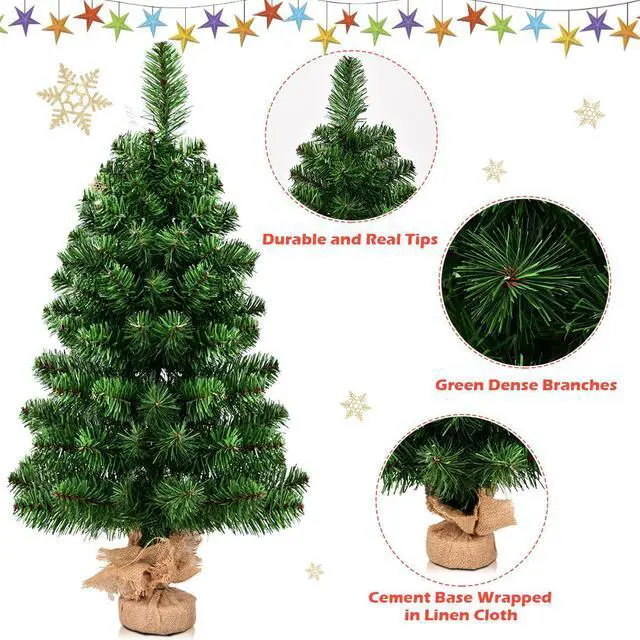 Alt view image 7 of 7 - Costway 3Ft Artificial PVC Christmas Tree Tabletop Season Decoration