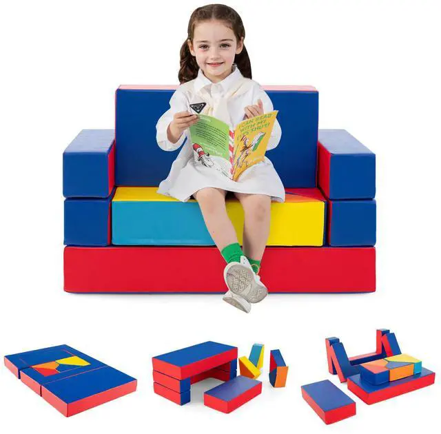 Main image of Costway 4-in-1 Crawl Climb Foam Shapes Playset Softzone Toy Toddler Preschoolers Kids Multi-color