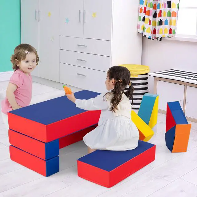 Alt view image 4 of 7 - Costway 4-in-1 Crawl Climb Foam Shapes Playset Softzone Toy Toddler Preschoolers Kids Multi-color