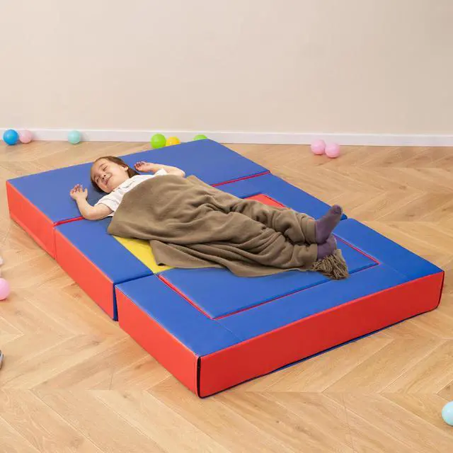 Alt view image 5 of 7 - Costway 4-in-1 Crawl Climb Foam Shapes Playset Softzone Toy Toddler Preschoolers Kids Multi-color