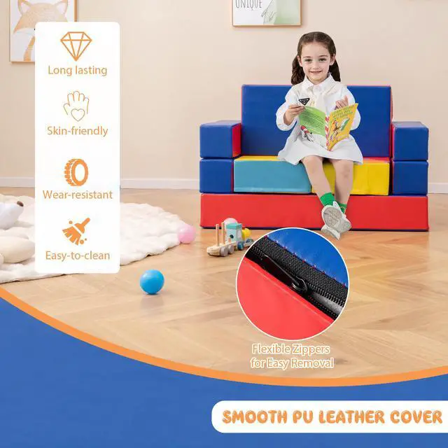 Alt view image 7 of 7 - Costway 4-in-1 Crawl Climb Foam Shapes Playset Softzone Toy Toddler Preschoolers Kids Multi-color