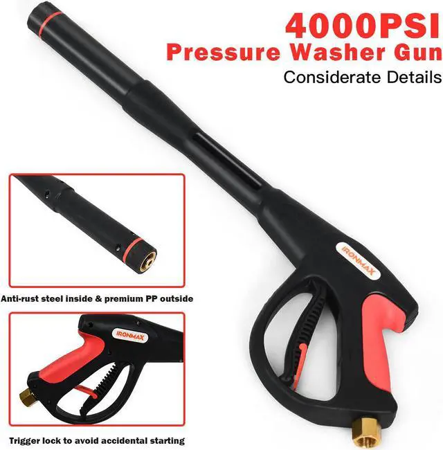 Alt view image 3 of 7 - Pressure Washer Gun 4000 PSI W/20" Extendable Wand 5 Nozzle Tips