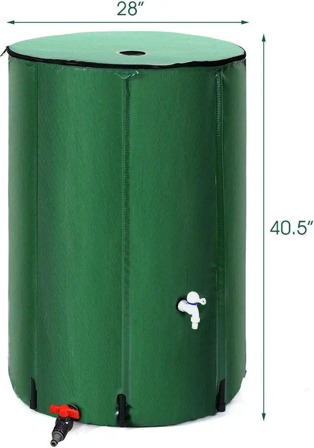 Alt view image 4 of 7 - 100 Gallon Portable Rain Barrel Water Collector CollapsibleTank w /Spigot Filter