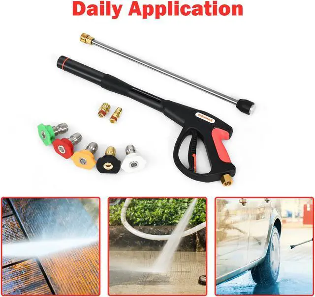 Alt view image 7 of 7 - Pressure Washer Gun 4000 PSI W/20" Extendable Wand 5 Nozzle Tips