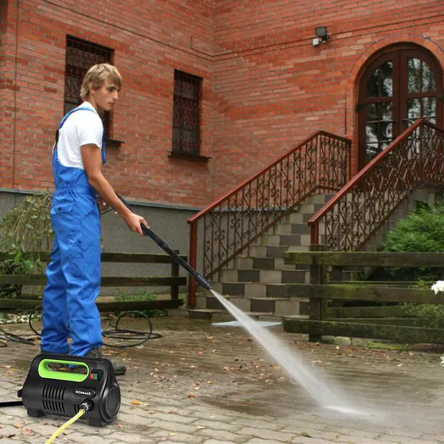 Alt view image 9 of 10 - 1800PSI Portable Electric High Pressure Washer 1.96GPM 1800W W/ Hose Reel Green
