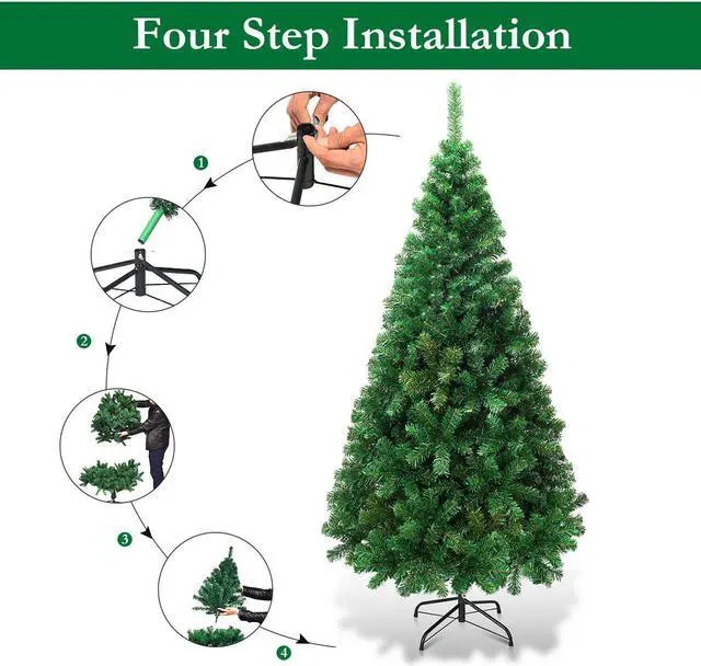 Alt view image 6 of 7 - Costway 6Ft Artificial PVC Christmas Tree W/Stand Holiday Season Indoor Outdoor Green