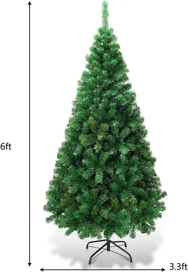 Alt view image 4 of 7 - Costway 6Ft Artificial PVC Christmas Tree W/Stand Holiday Season Indoor Outdoor Green