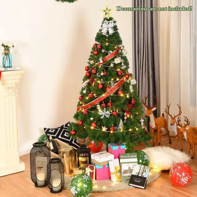Alt view image 2 of 7 - Costway 6Ft Artificial PVC Christmas Tree W/Stand Holiday Season Indoor Outdoor Green