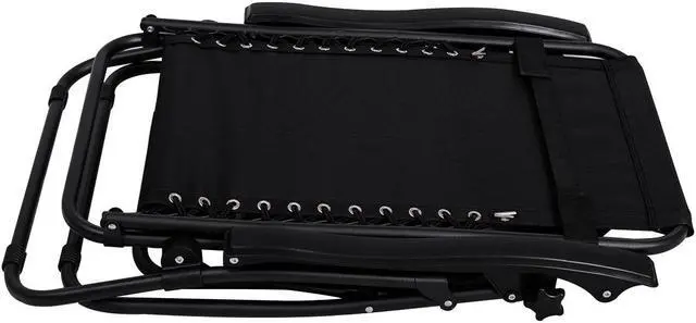 Alt view image 2 of 7 - 3PC Zero Gravity Reclining Lounge Chairs Pillows Table Portable Folding Black