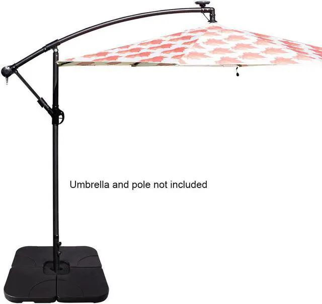 Alt view image 2 of 7 - 20" Patio Offset Umbrella Base Stand Weights Sand Water Filled Base Plate Set